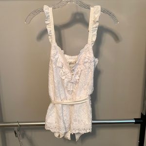Lace top with belt